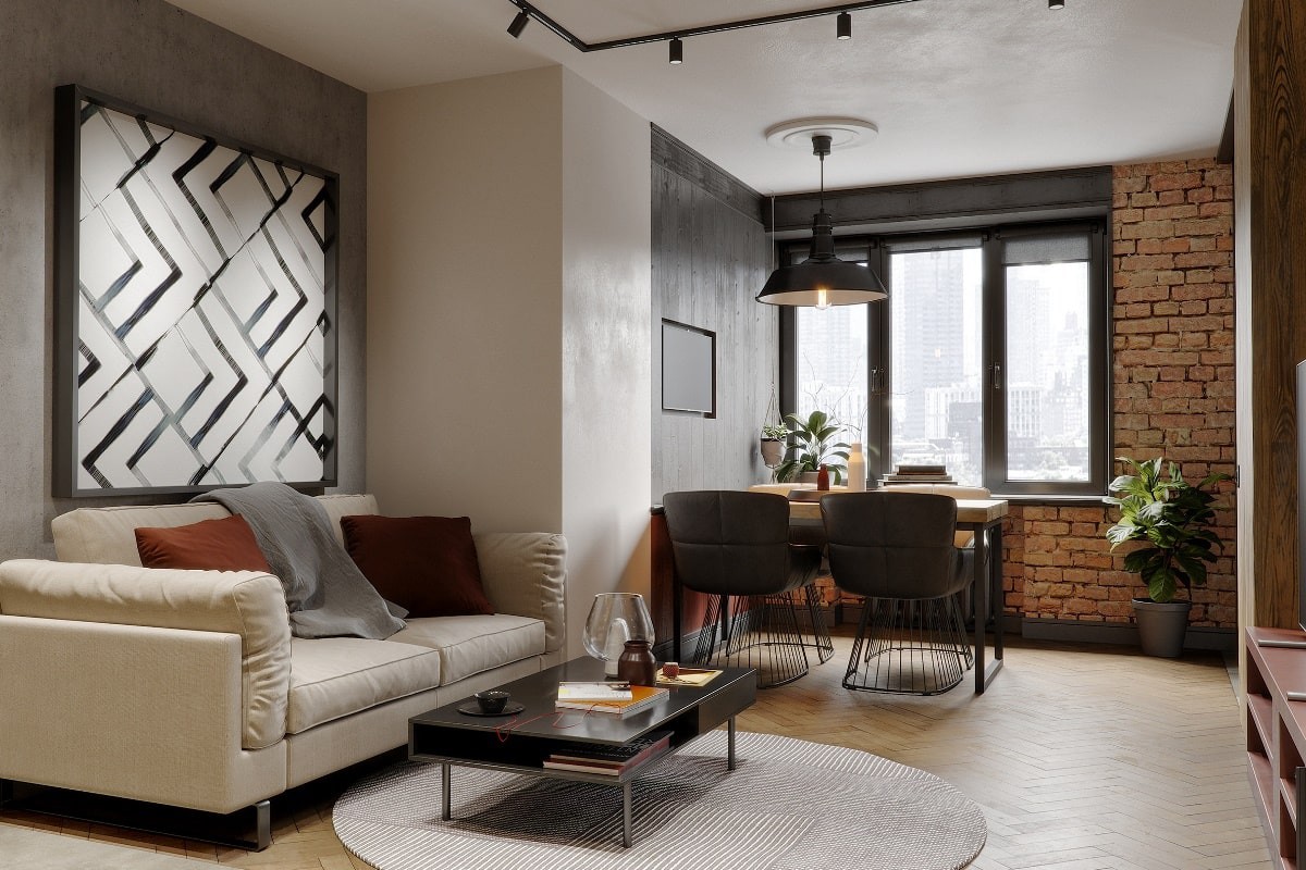 Лофт дизайн интерьера квартир в современном стиле