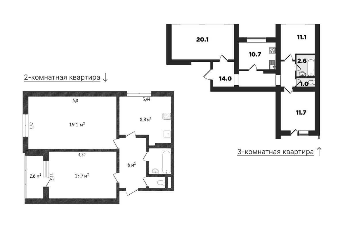 Пример планировок квартир в 137 серии домов