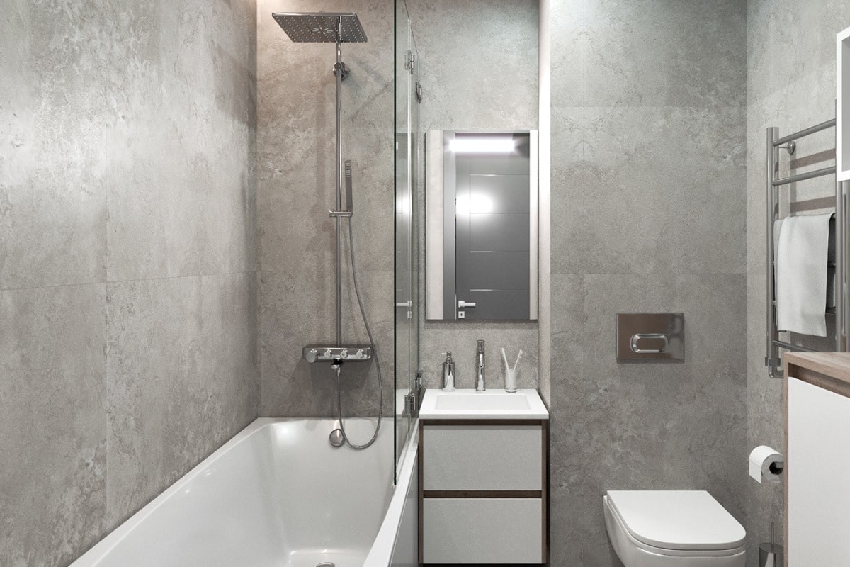 Минимализм в дизайне ванной комнаты