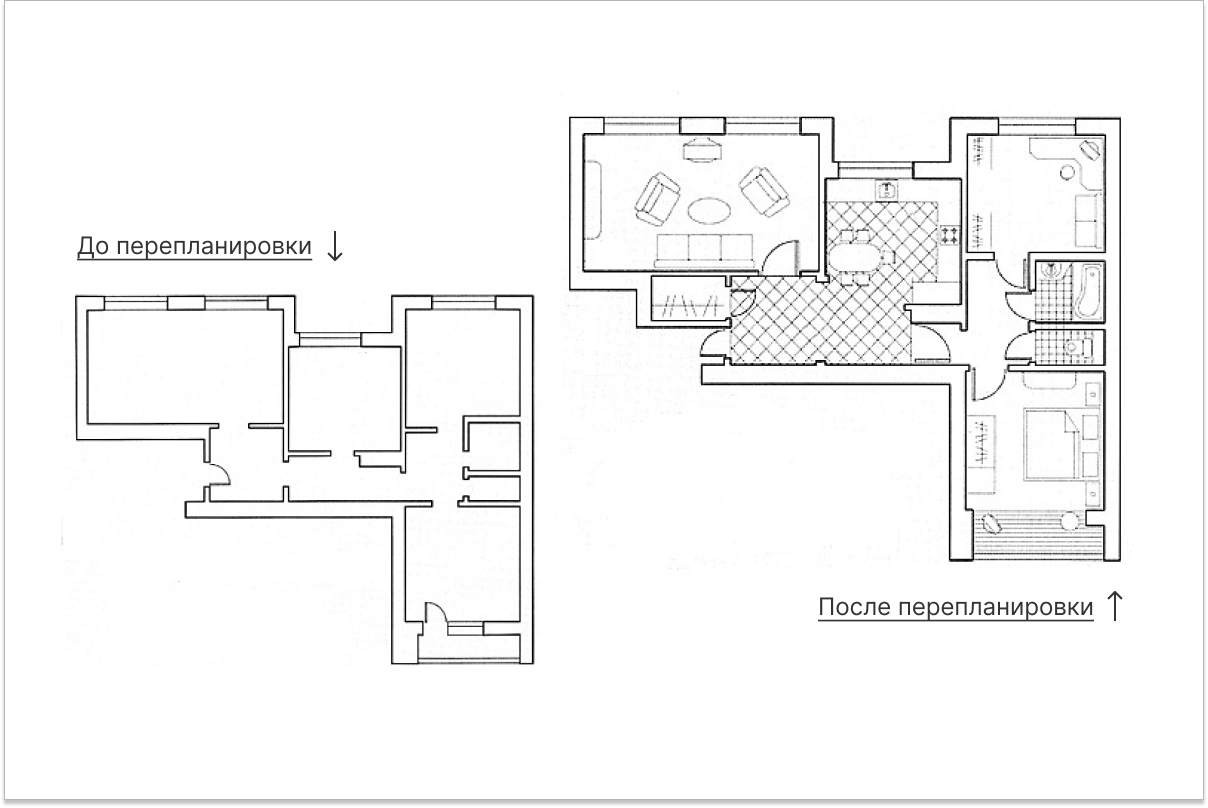 Объединение кухни и коридора в квартире в 137 серии