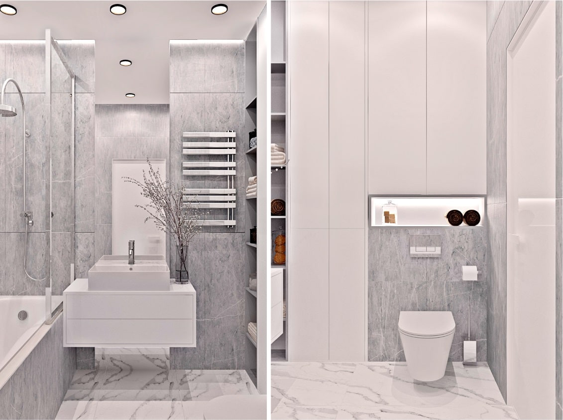 Дизайн интерьера ванной в стиле минимализм