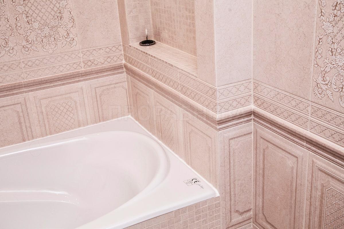 Фото дизайнерского ремонта ванной комнаты плиткой 5 м2