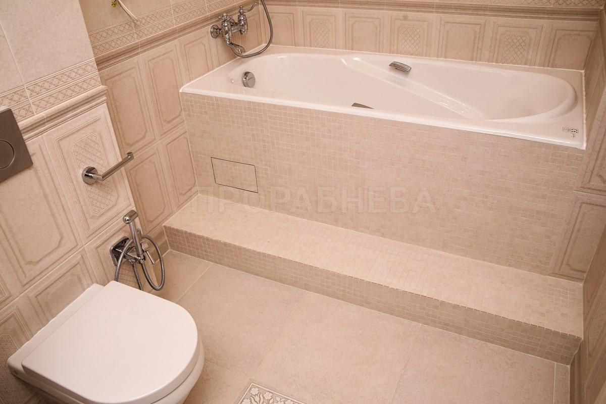 Дизайнерский ремонт ванной комнаты плиткой - Прораб Нева